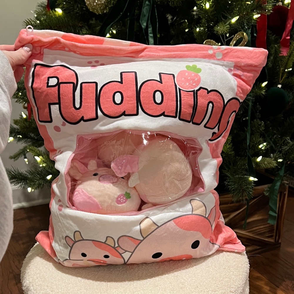 Pink and White Pudding Plush Set 🩷